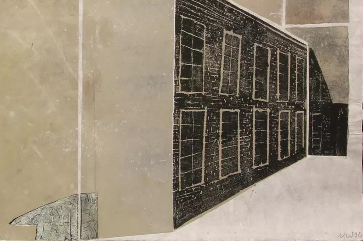 Untitled (Architectural Abstract, Modern, Beige, Brown, ~33% OFF - LIMITED TIME) For Sale 7