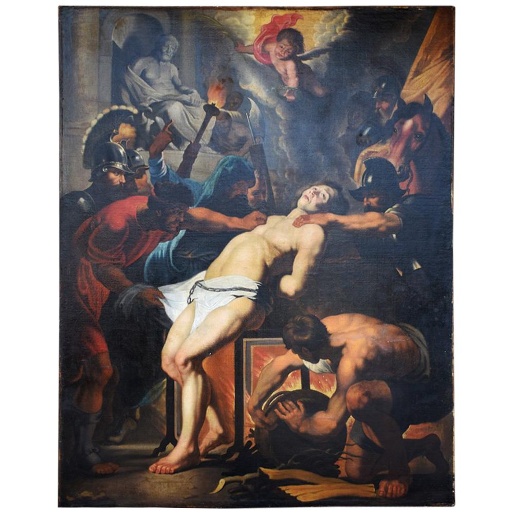Marteldood Van de H. Laurentius Peter Paul Rubens Oil on Canvas Painting c.1800
