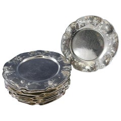 Martele by Gorham Sterling Silver Set of 13 Charger Plates with Daisy