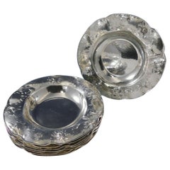 Martele by Gorham Sterling Silver Set of 9 Soup Bowls with Daisy Motif '#4660b'