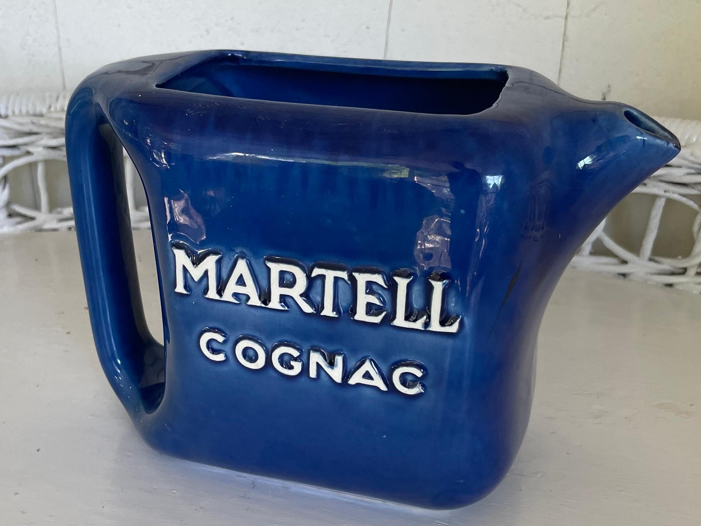 French Martell Cognac Blue Pitcher