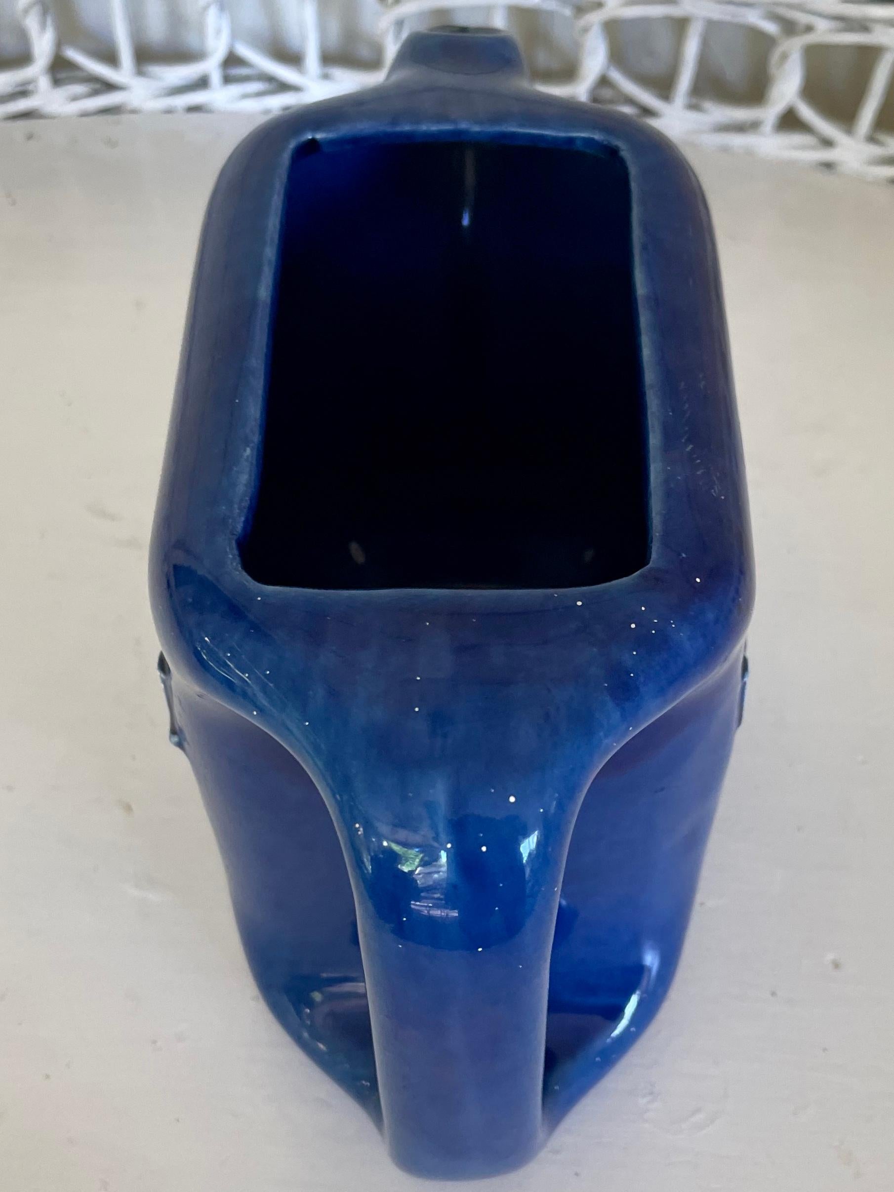 Glazed Martell Cognac Blue Pitcher