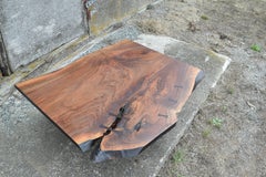 Martell Woodworks Claro Walnut Slab Coffee Table with Wenge Butterflies