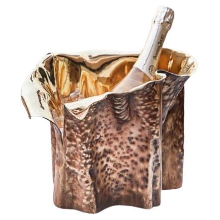 Martellato: Aged Brass Champagne Cooler - Handcrafted Elegance and Sophistic