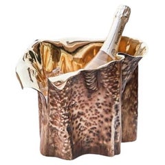 Martellato: Aged Brass Champagne Cooler - Handcrafted Elegance and Sophistic