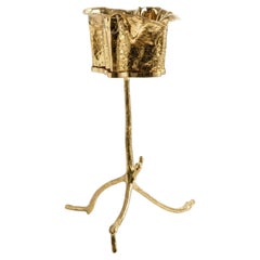 Martellato Elevated Champagne Cooler Sculptural Brass Stand