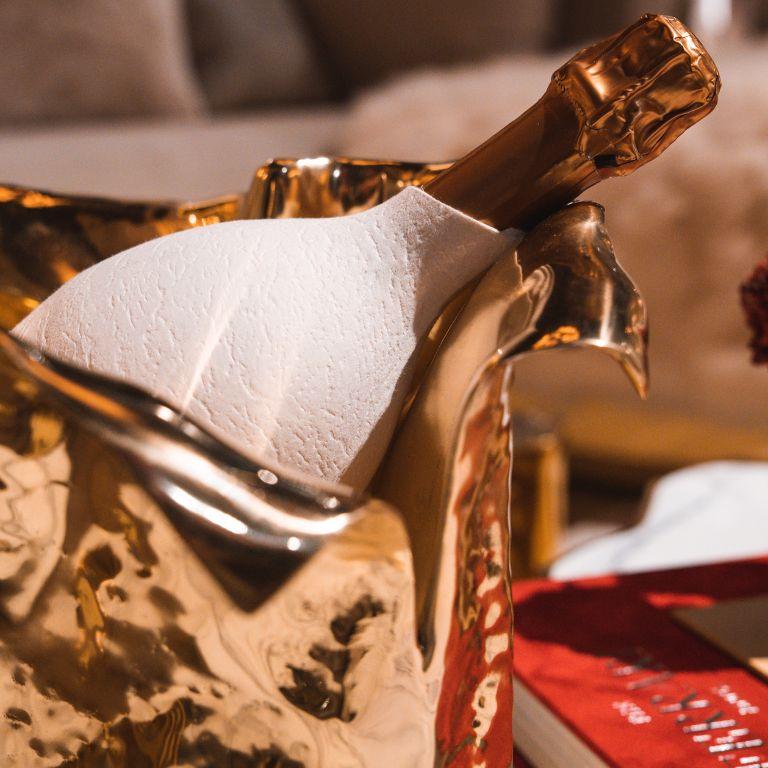 Martellato, luxuriöser Champagner-Kühler mit Goldverzierung; Champagner-Kühler (21. Jahrhundert und zeitgenössisch) im Angebot