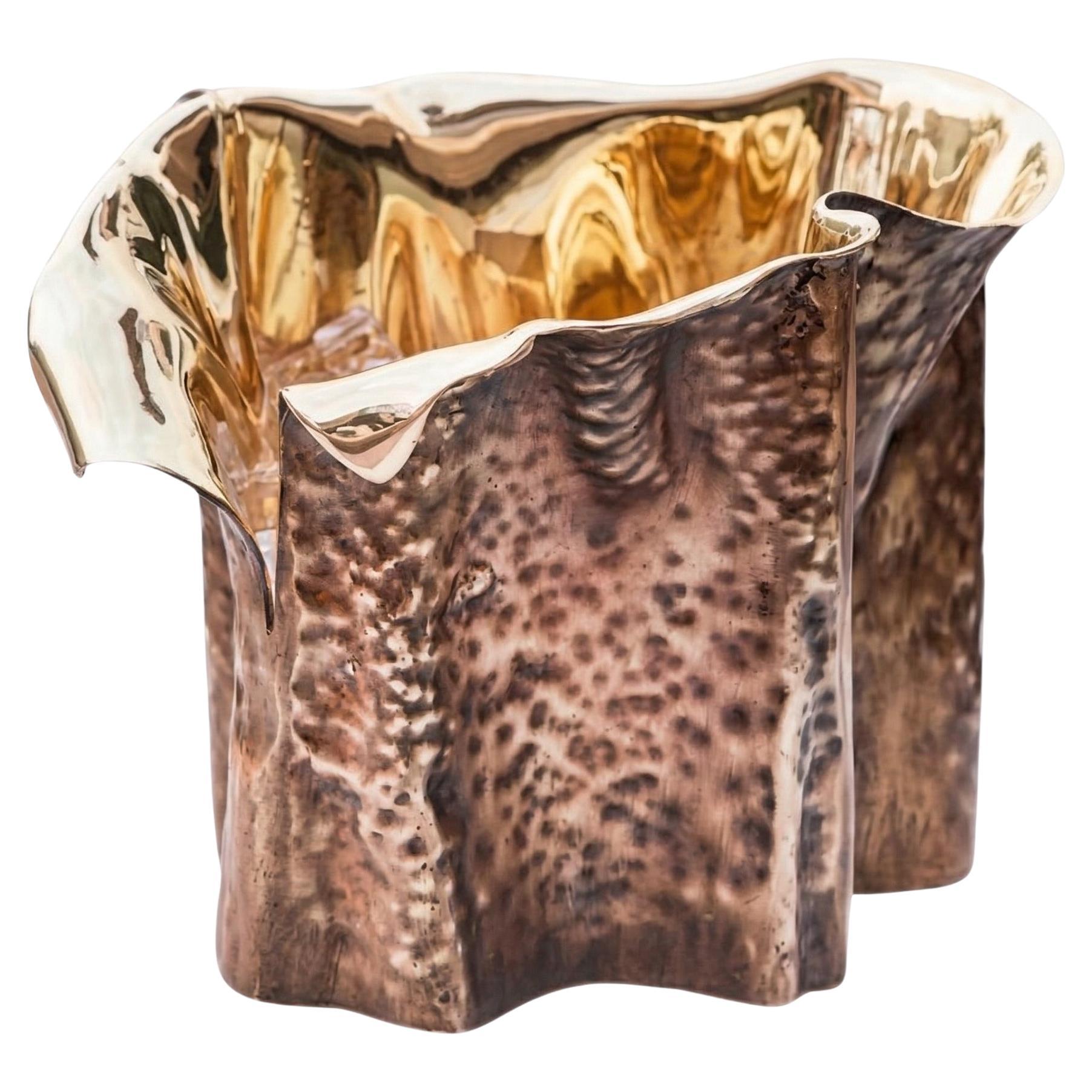 Martellato — Handcrafted Brass Champagne Cooler, Hammered Finish