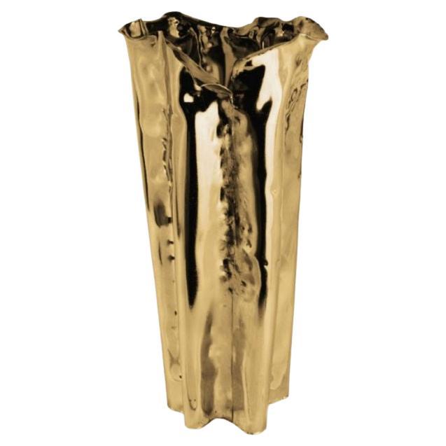 Martellato Tall – Elegant Hammered Brass Vase for Contemporary Interiors For Sale
