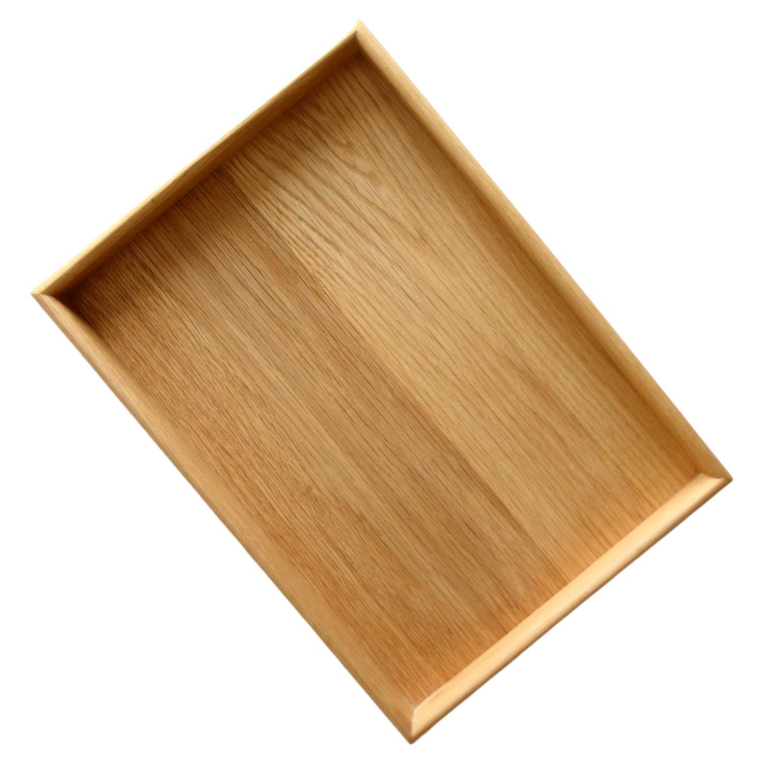 Petit plateau de service rectangulaire en chêne fait à la main, 45 cm x 35 cm en vente