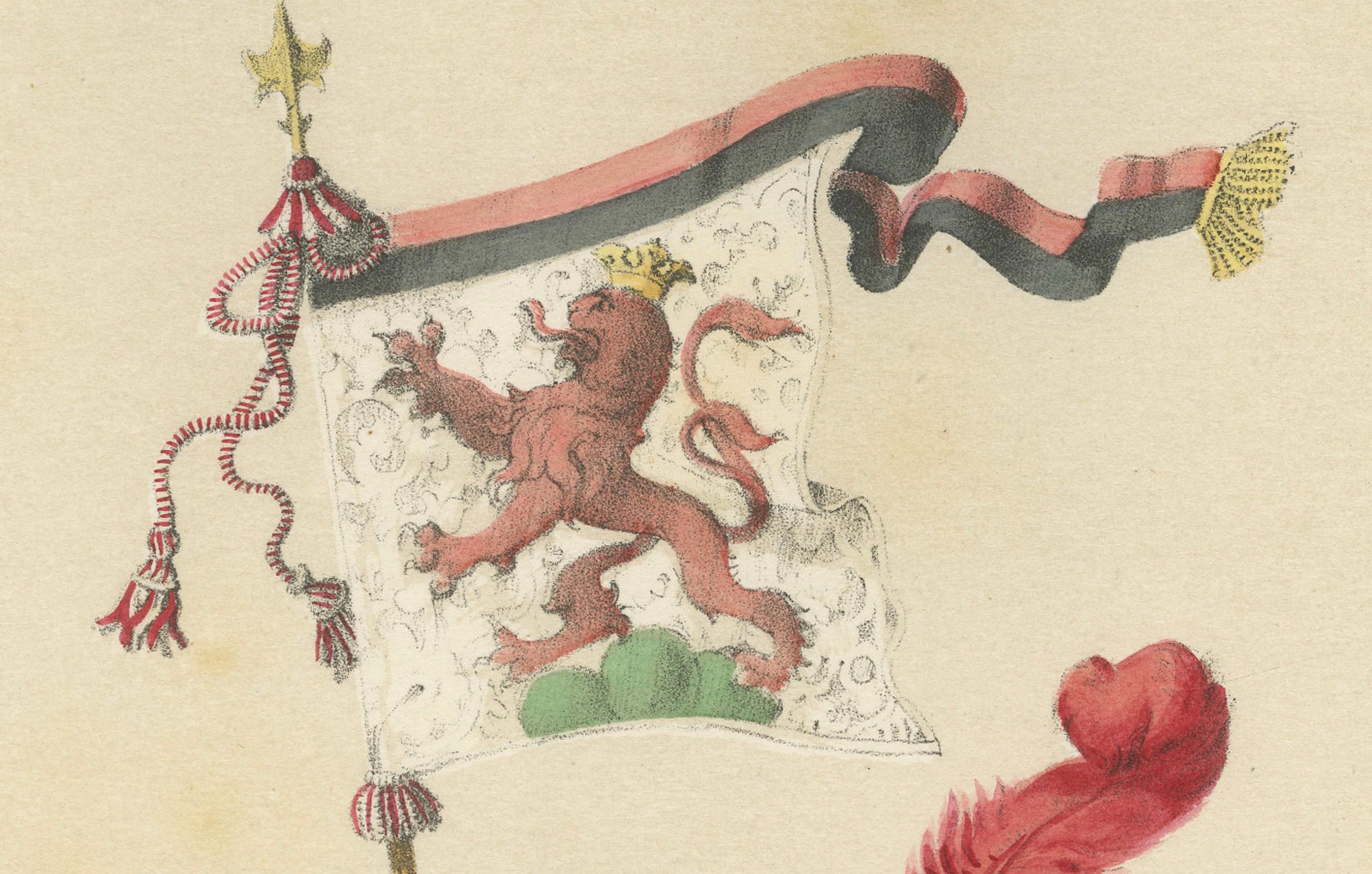 Marten, Bannerträger und schweizerische Militärmusiker in festlicher Procession, 1855 (Papier) im Angebot