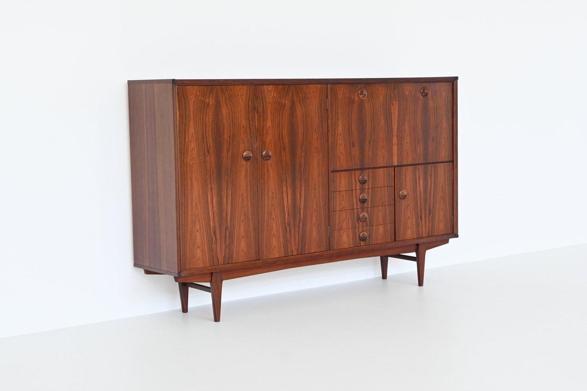 Dutch Marten Franckena PSR-130 highboard in rosewood Fristho Netherlands 1962