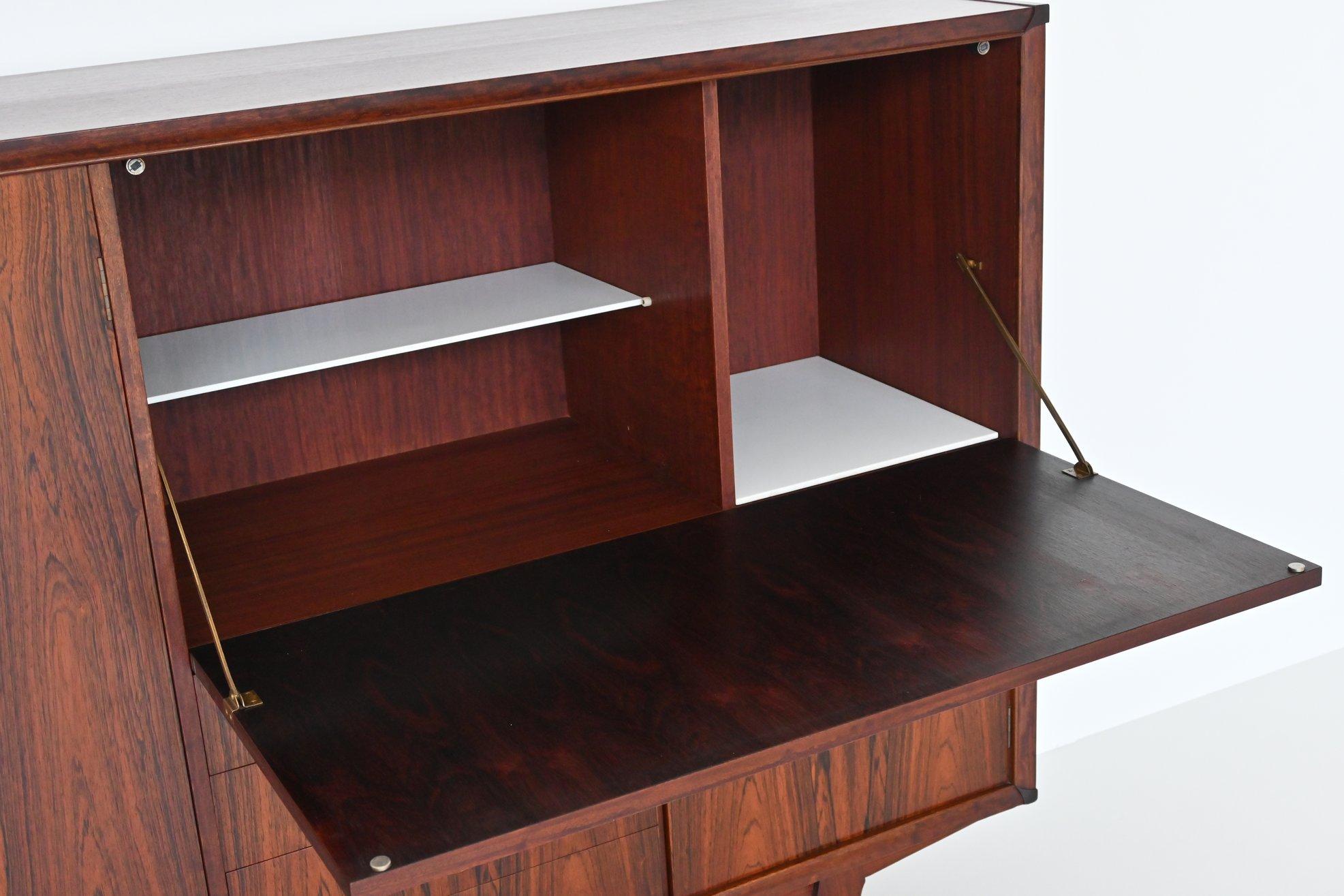 Teak Marten Franckena PSR-130 highboard rosewood Fristho The Netherlands 1962