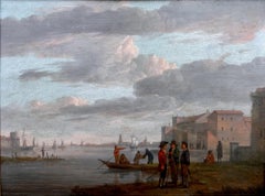 Italian Veduta Scene, 18th Century Oil on Panel, Signed, Framed