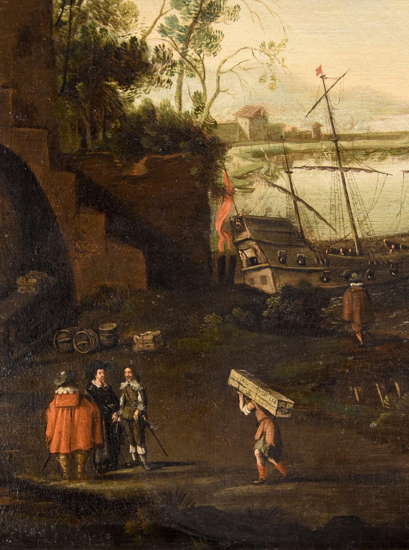 Sea Landscape Valckenborch Paint Oil on canvas Old master 17th Century Flemish For Sale 6