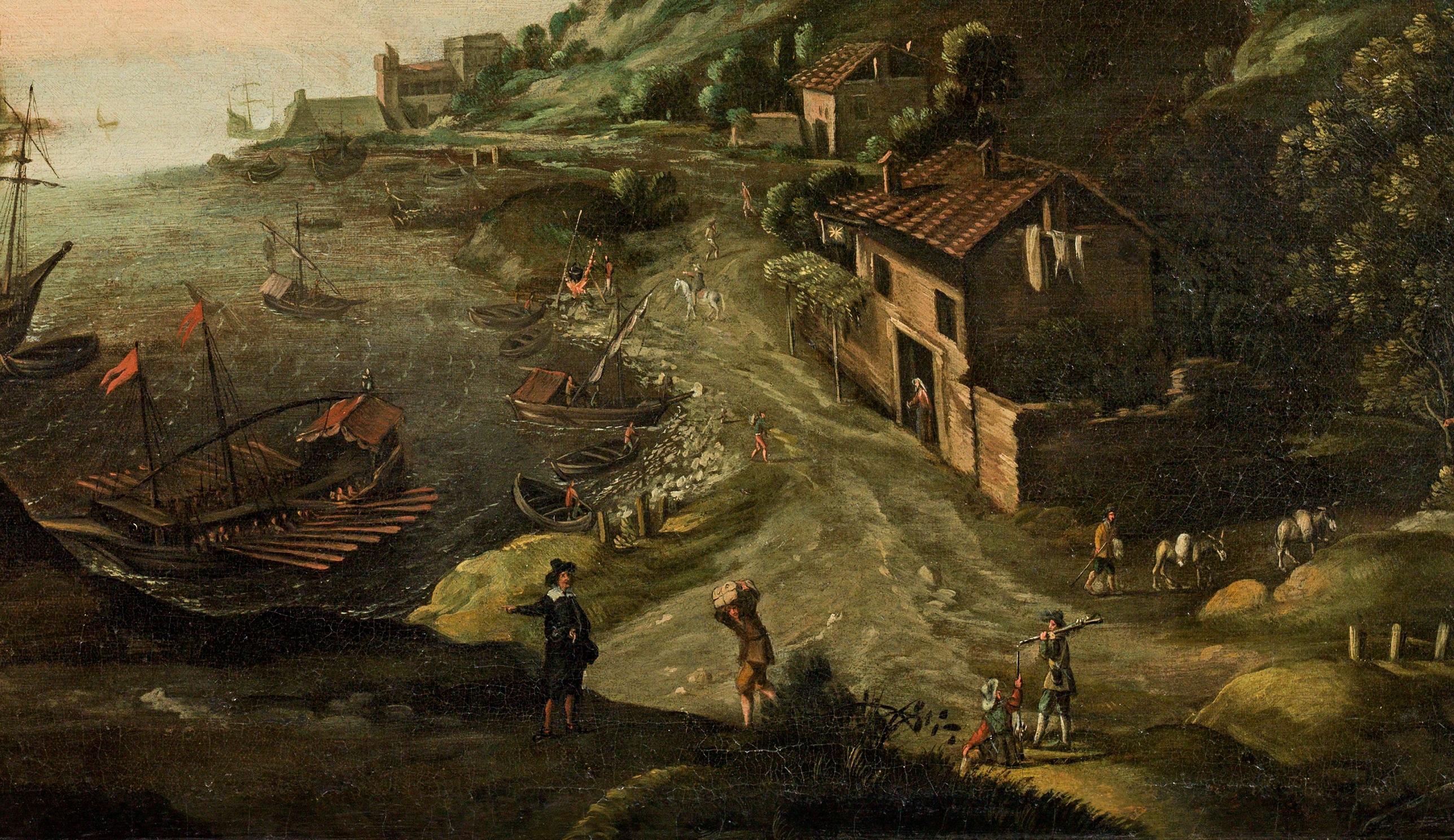 Sea Landscape Valckenborch Paint Oil on canvas Old master 17th Century Flemish For Sale 2