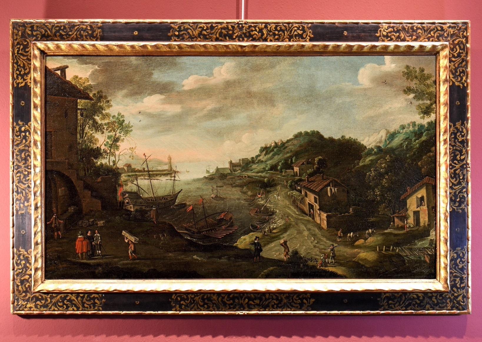 Meereslandschaft Valckenborch Gemälde Öl auf Leinwand Alter Meister 17. Jahrhundert Flämisch – Painting von Marten van Valckenborch (Belgium 1535 - Frankfurt 1612)