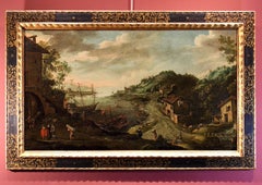 Meereslandschaft Valckenborch Gemälde Öl auf Leinwand Alter Meister 17. Jahrhundert Flämisch