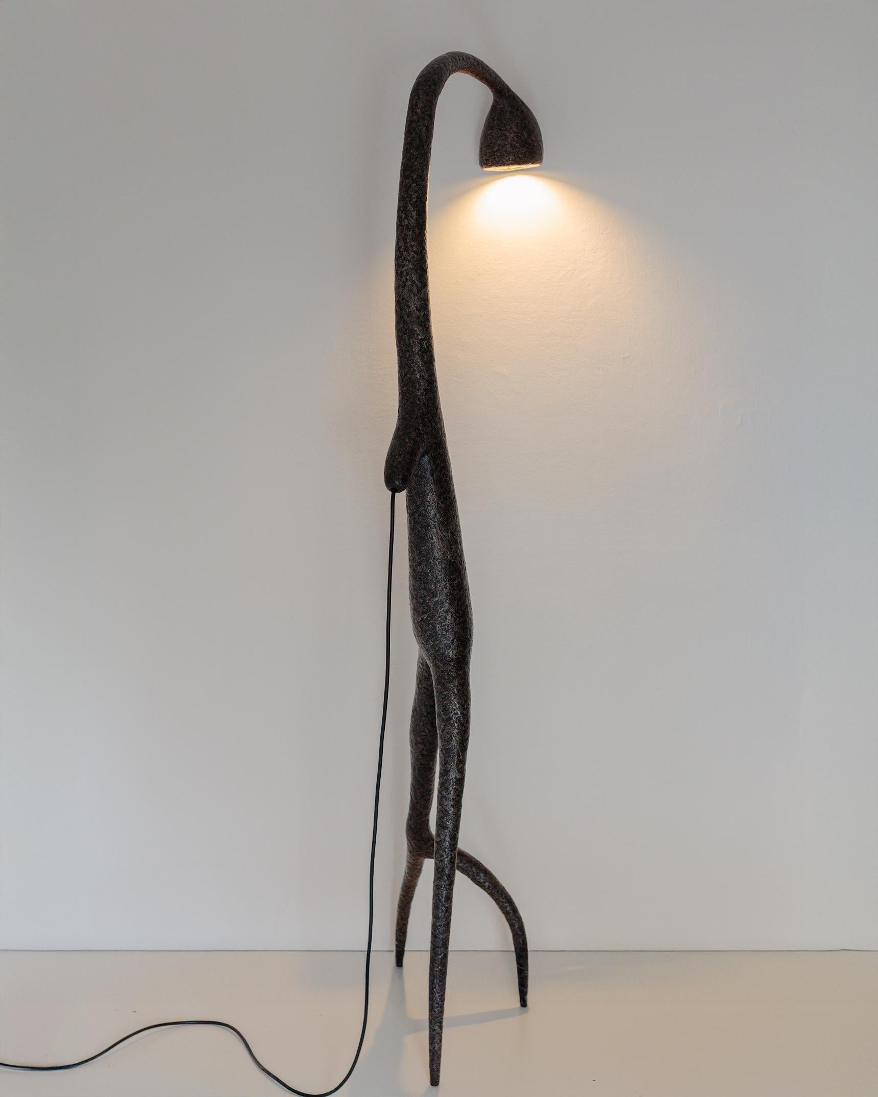 MARTESANA Contemporary Floor Lamp Black, Limited edition, Organic Bionic For Sale 4