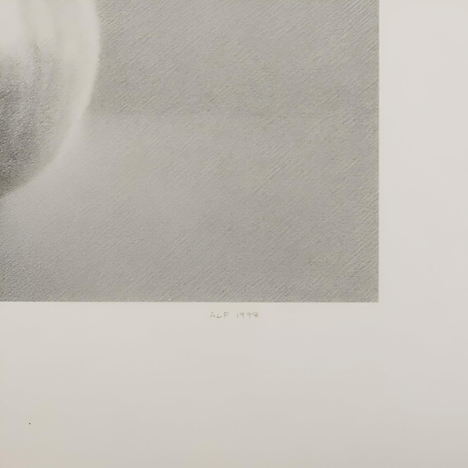 Noted artist Martha Alf of still life, pencil drawings of apples and pears produced this lithograph 