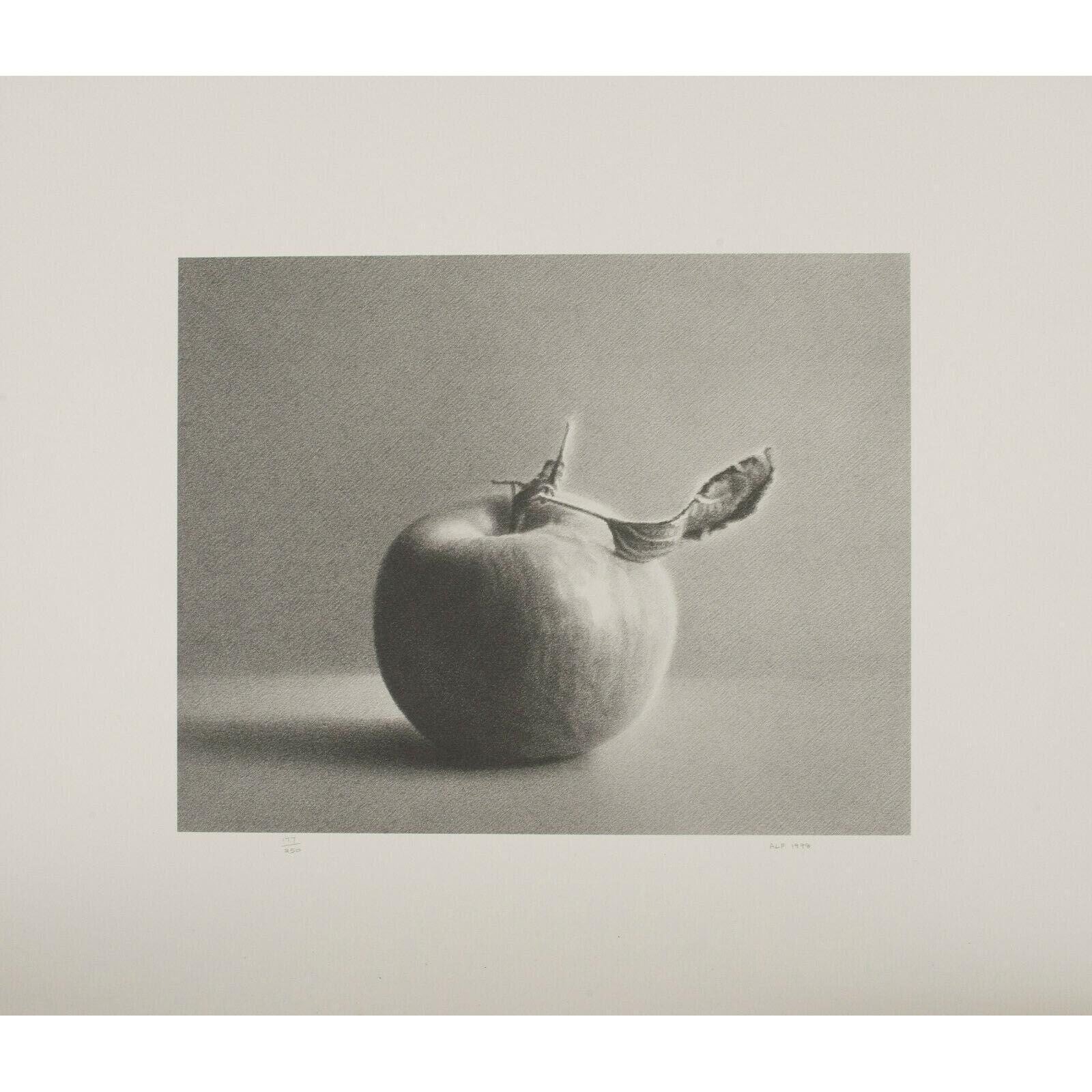 Martha Alf „ Apple“ Stillleben-Lithographie, limitierte Auflage von 250 Exemplaren, signiert