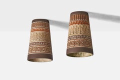 Martha and Beaumont Mood, Flush Mounts, Painted Ceramic, USA, 1970s