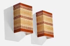 Martha and Beaumont Mood, Wall Lights, Painted Ceramic, USA, 1970s