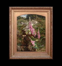 Still Life Of Foxgloves (Digitalis) & Ferns 19th Century by MARTHA DARLEY MUTRIE