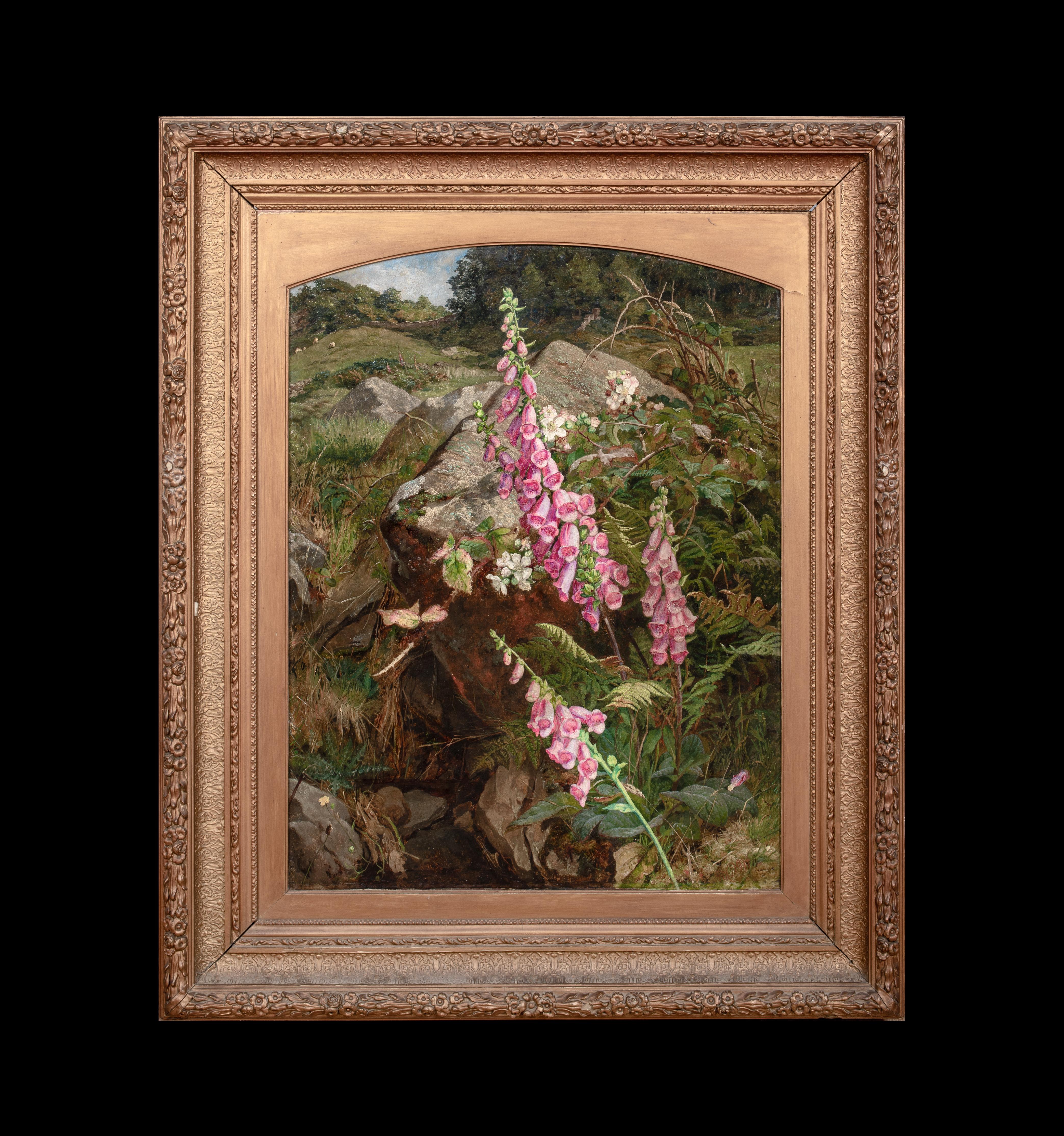 Nature morte à la digitale et aux fougères 19e siècle par MARTHA DARLEY MUTRIE - Painting de Martha Darley Mutrie