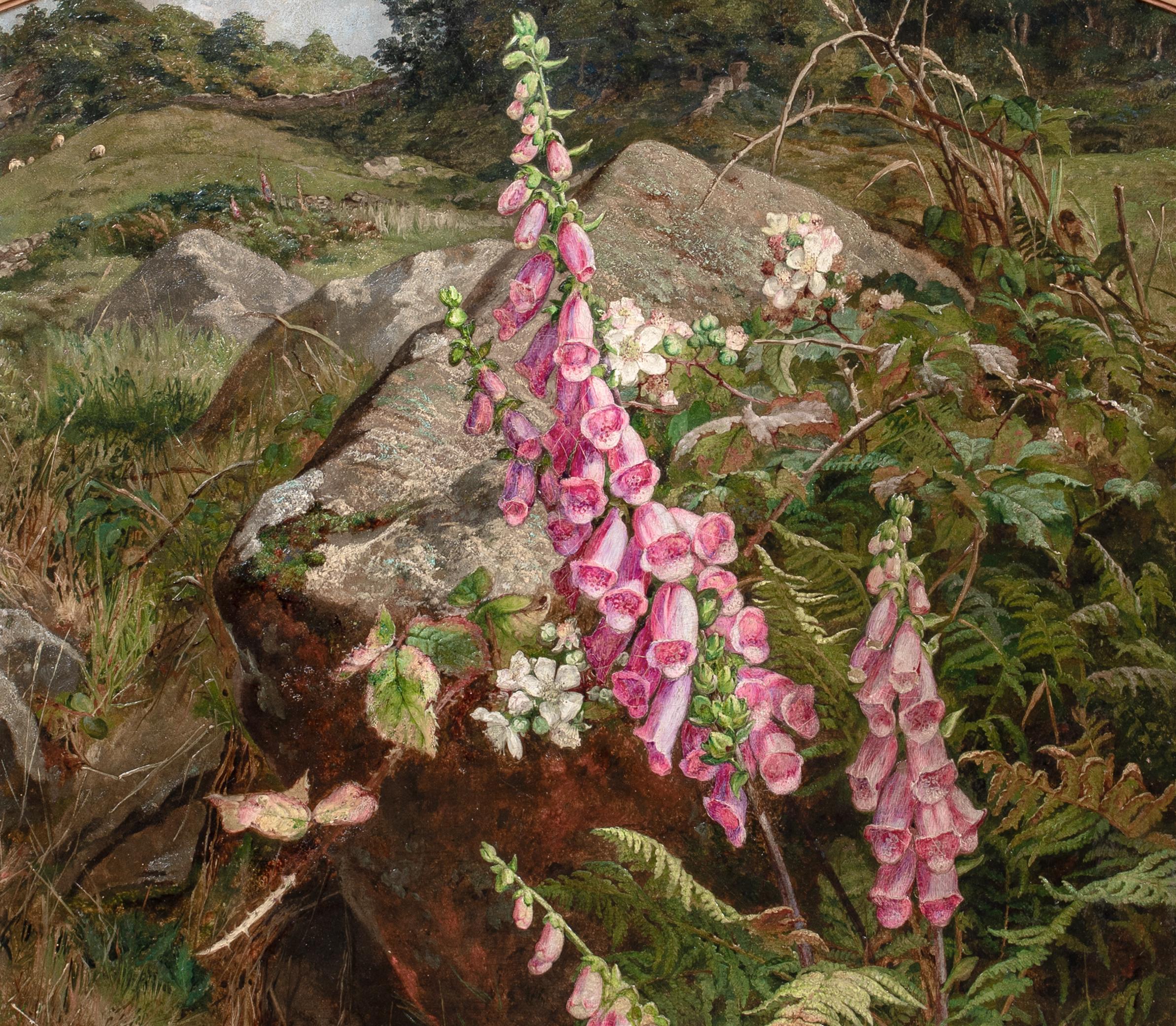 Nature morte à la digitale et aux fougères 19e siècle par MARTHA DARLEY MUTRIE en vente 3
