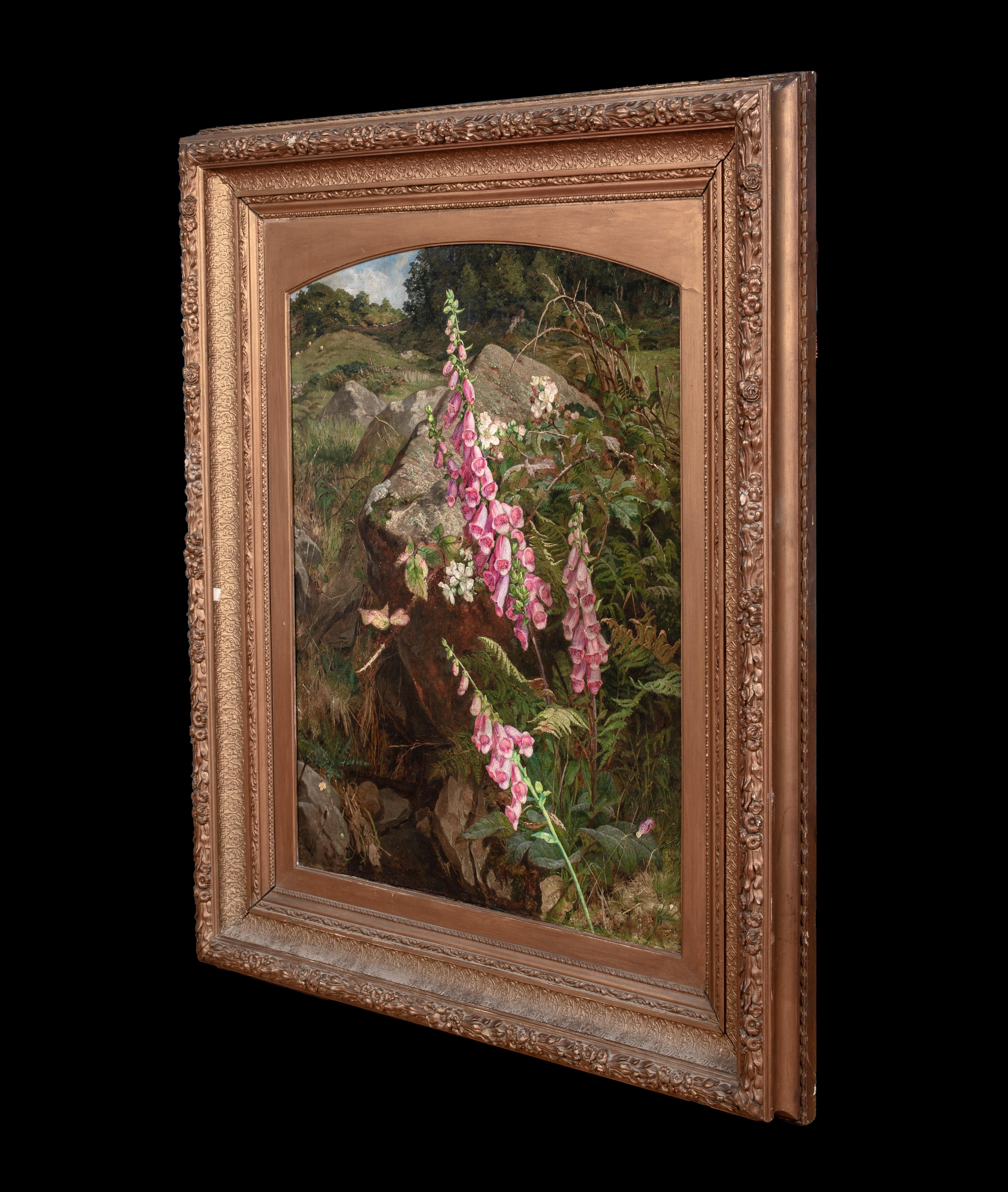 Nature morte à la digitale et aux fougères 19e siècle par MARTHA DARLEY MUTRIE en vente 4