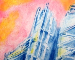 Abstract Skyscrapers, Aquatint Etching by Martha Diamond