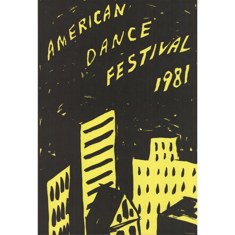 Martha Diamond 'American Dance Festival' 1981- Lithograph