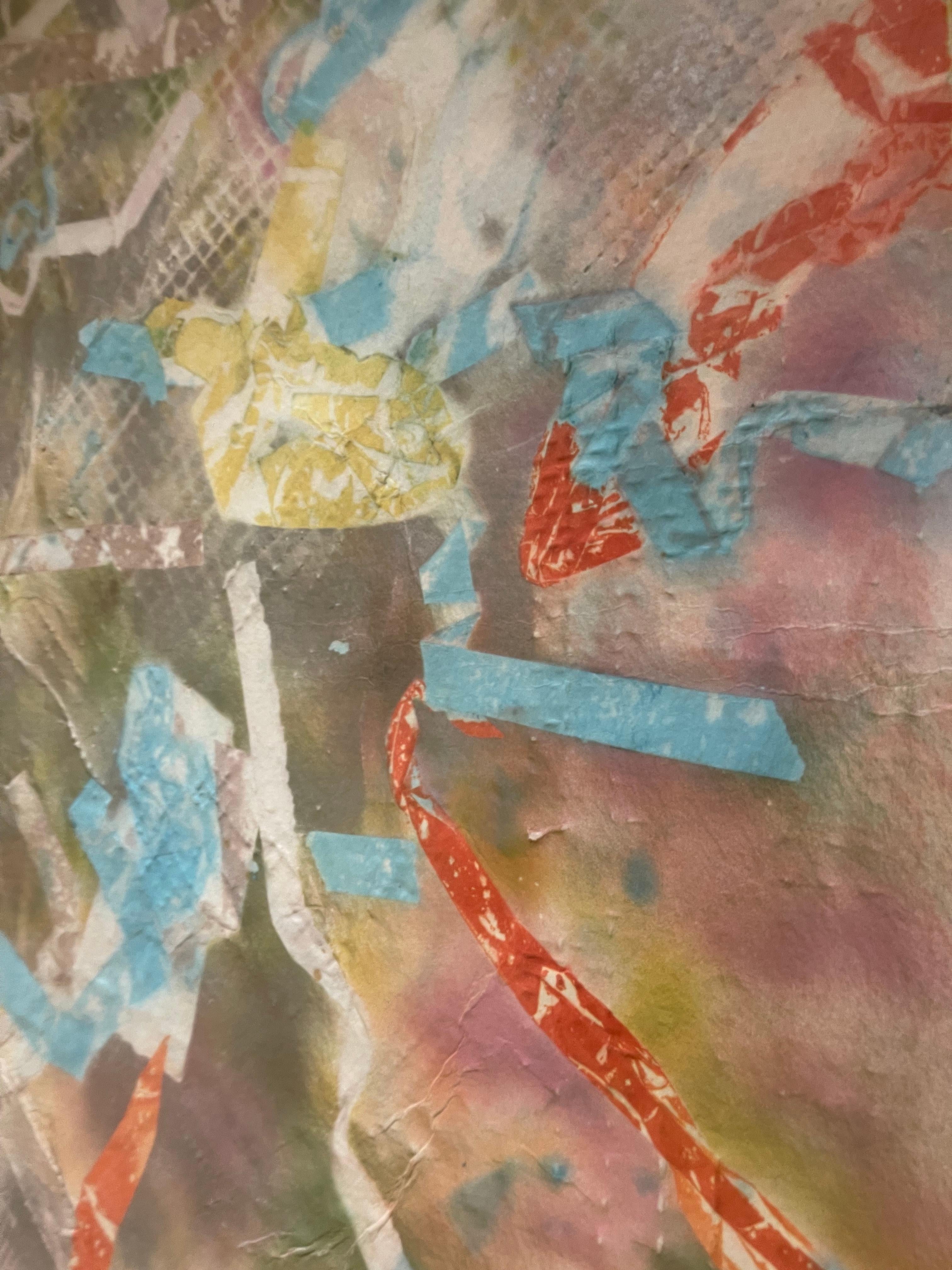 Peinture abstraite contemporaine multicolore sur papier fait main de Martha Holden en vente 9