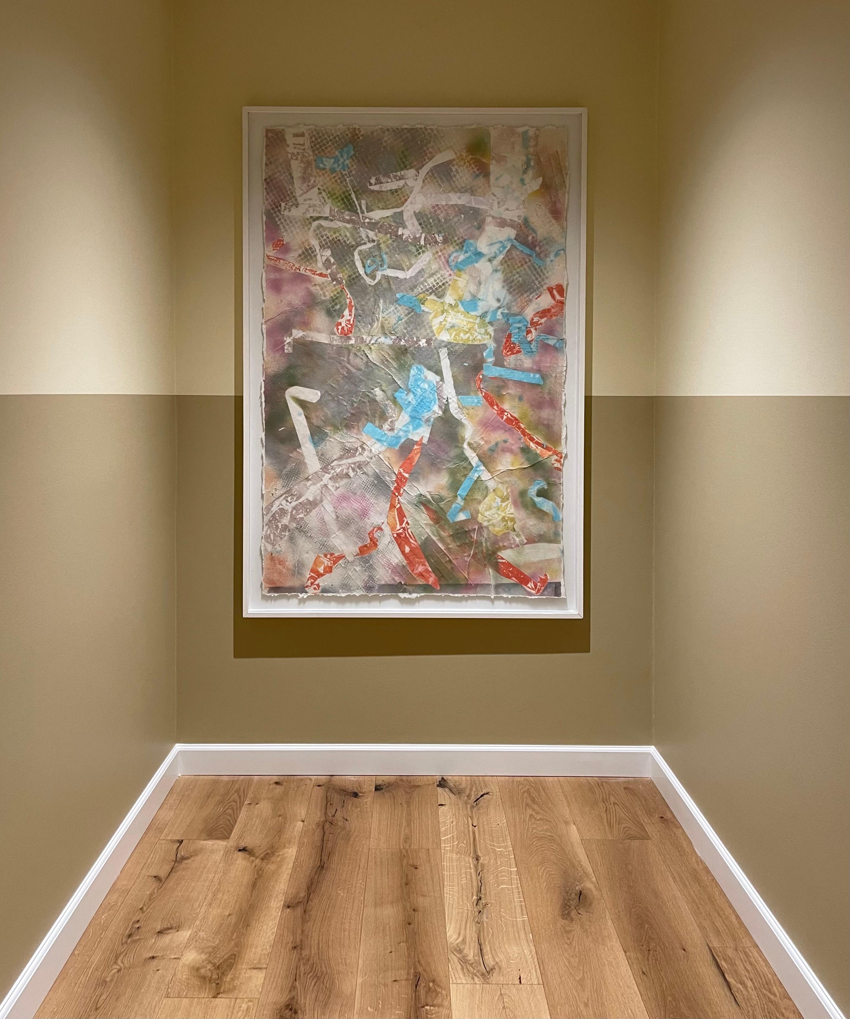 Contemporary Multi Color Abstract Painting auf handgeschöpftem Papier von Martha Holden im Angebot 1