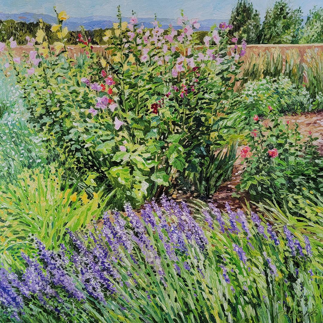 Landscape Painting di Martha Hughes - Agrifoglio e lavanda
