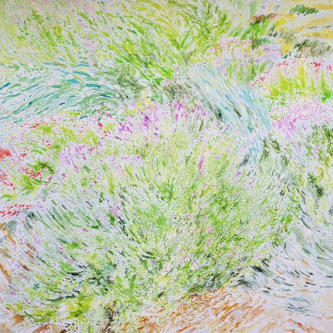 Landscape Painting de Martha Hughes - Jardín de Marfa, mayo