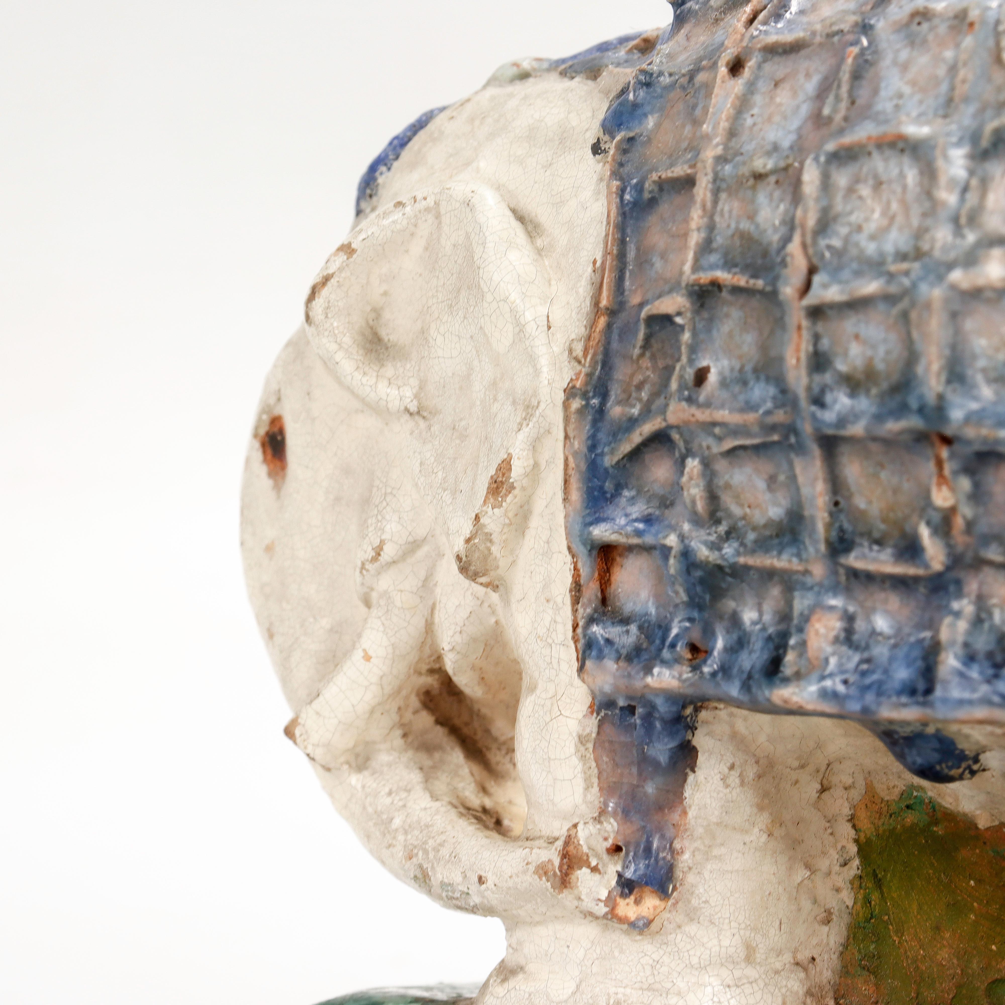 Martha J Cornwell American Arts & Crafts Glazed Terracotta Elephant Sculpture For Sale 7