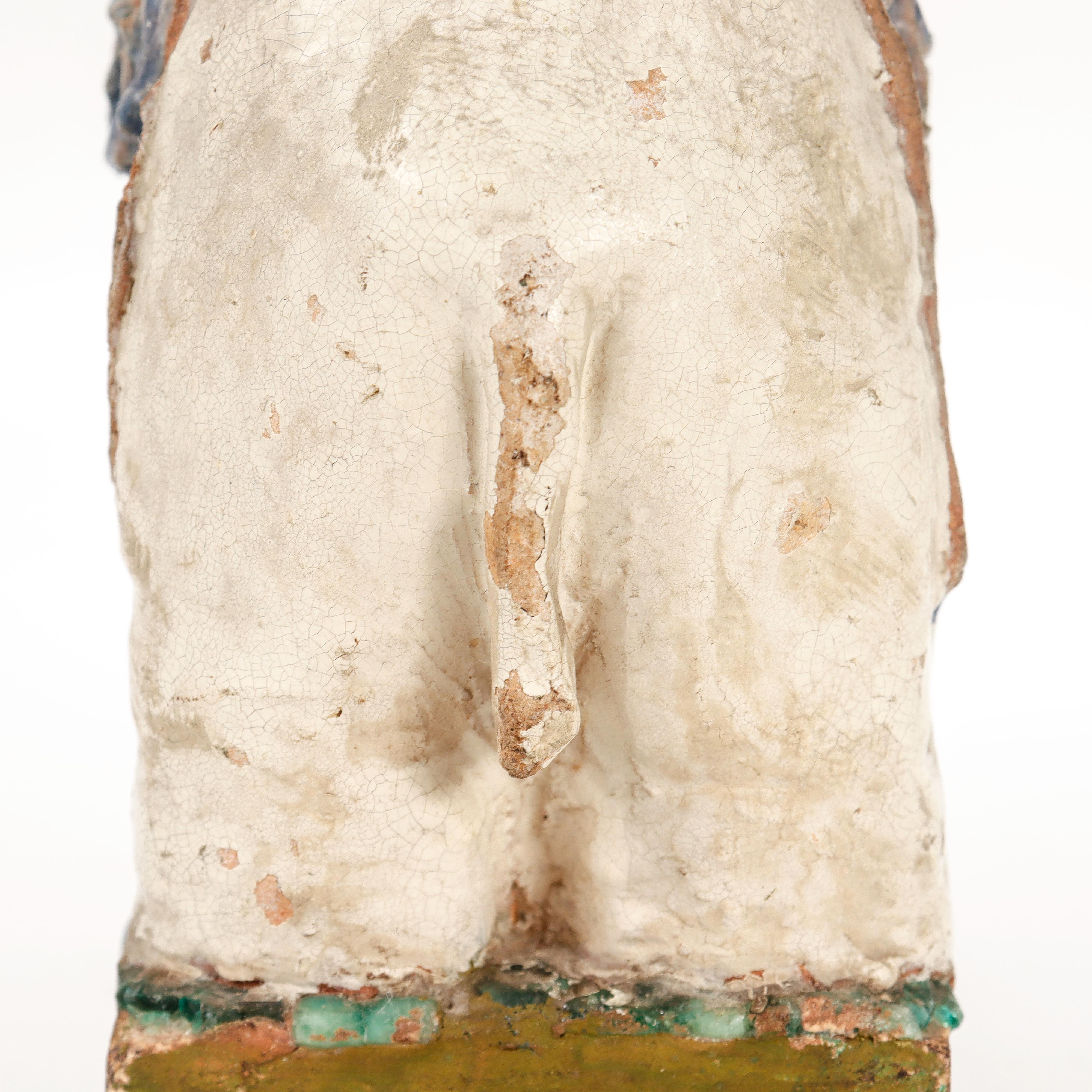 Martha J Cornwell American Arts & Crafts Glazed Terracotta Elephant Sculpture For Sale 9