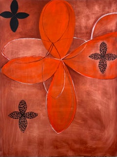 "Libellule (Libellule)" quadro astratto contemporaneo floreale in acrilico su tela