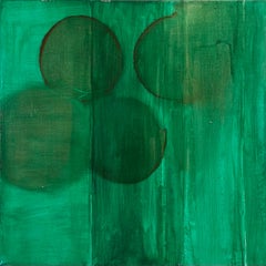 "Untitled" - green abstract acrylic painting on canvas