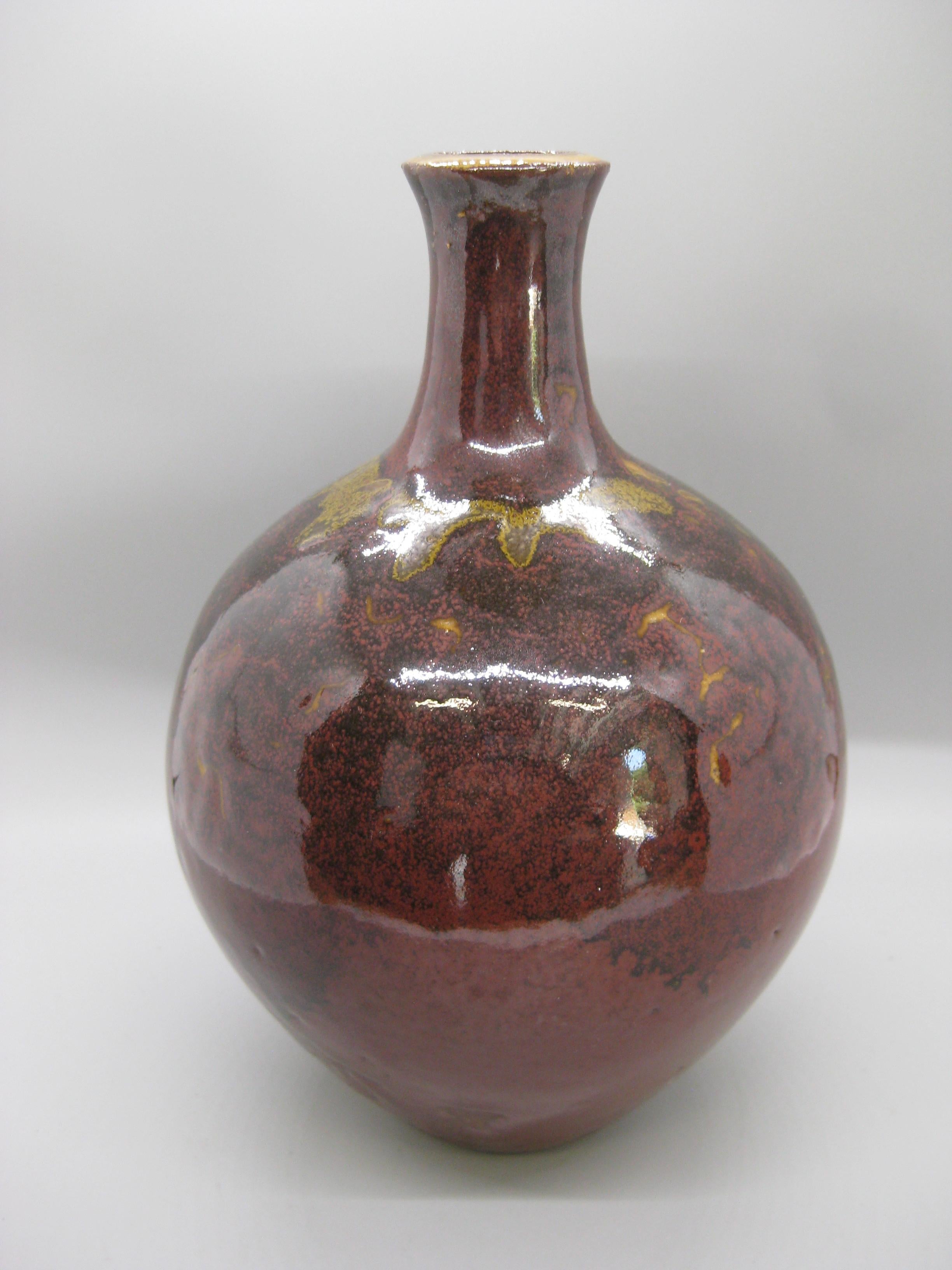 Martha Longenecker San Diego California Studio Pottery Vaso con smalto salino in vendita 4