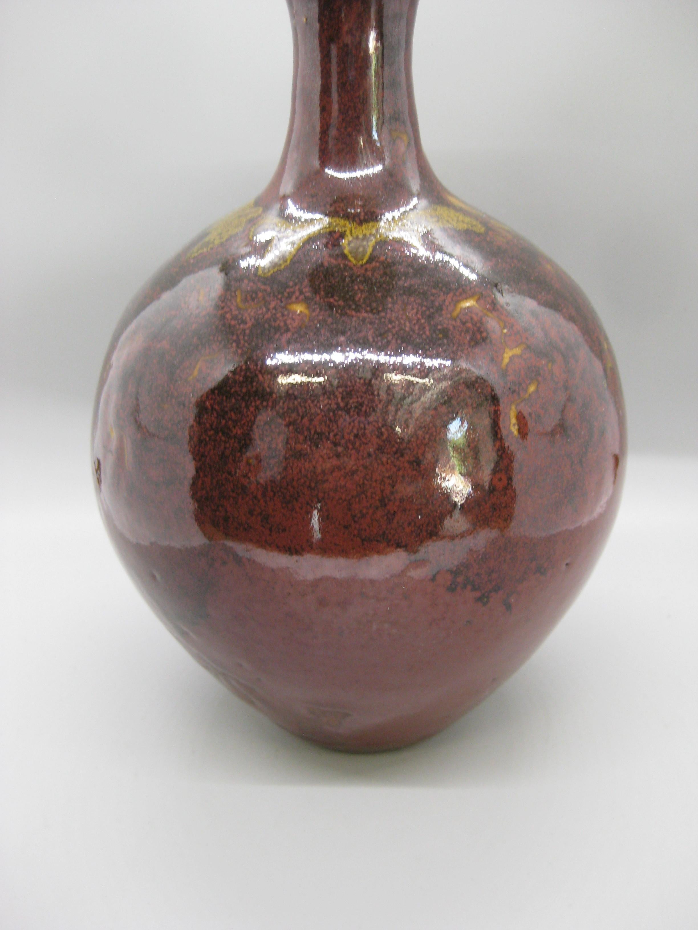 Martha Longenecker San Diego California Studio Pottery Vaso con smalto salino in vendita 6