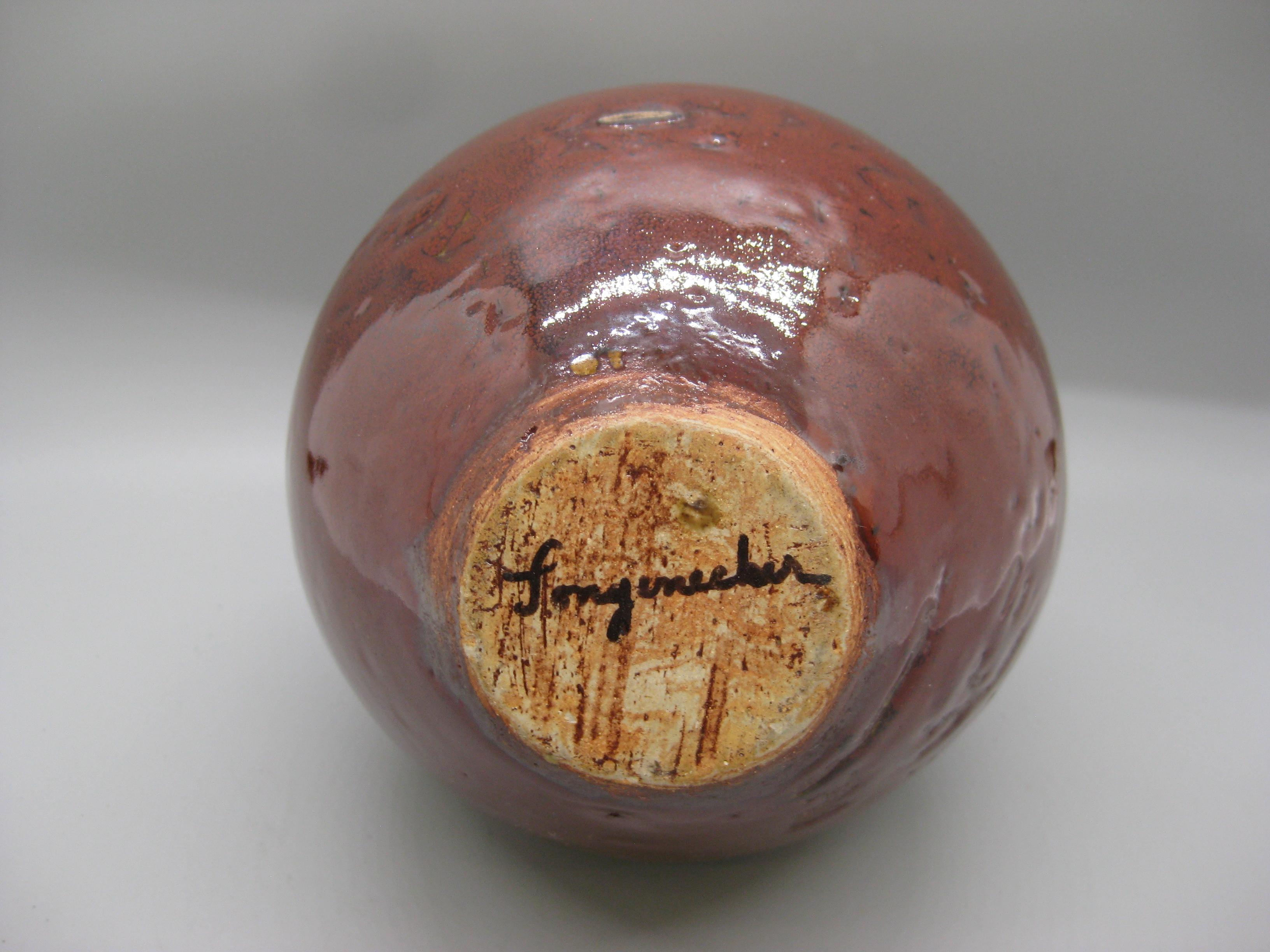 Martha Longenecker San Diego California Studio Pottery Vaso con smalto salino in vendita 13