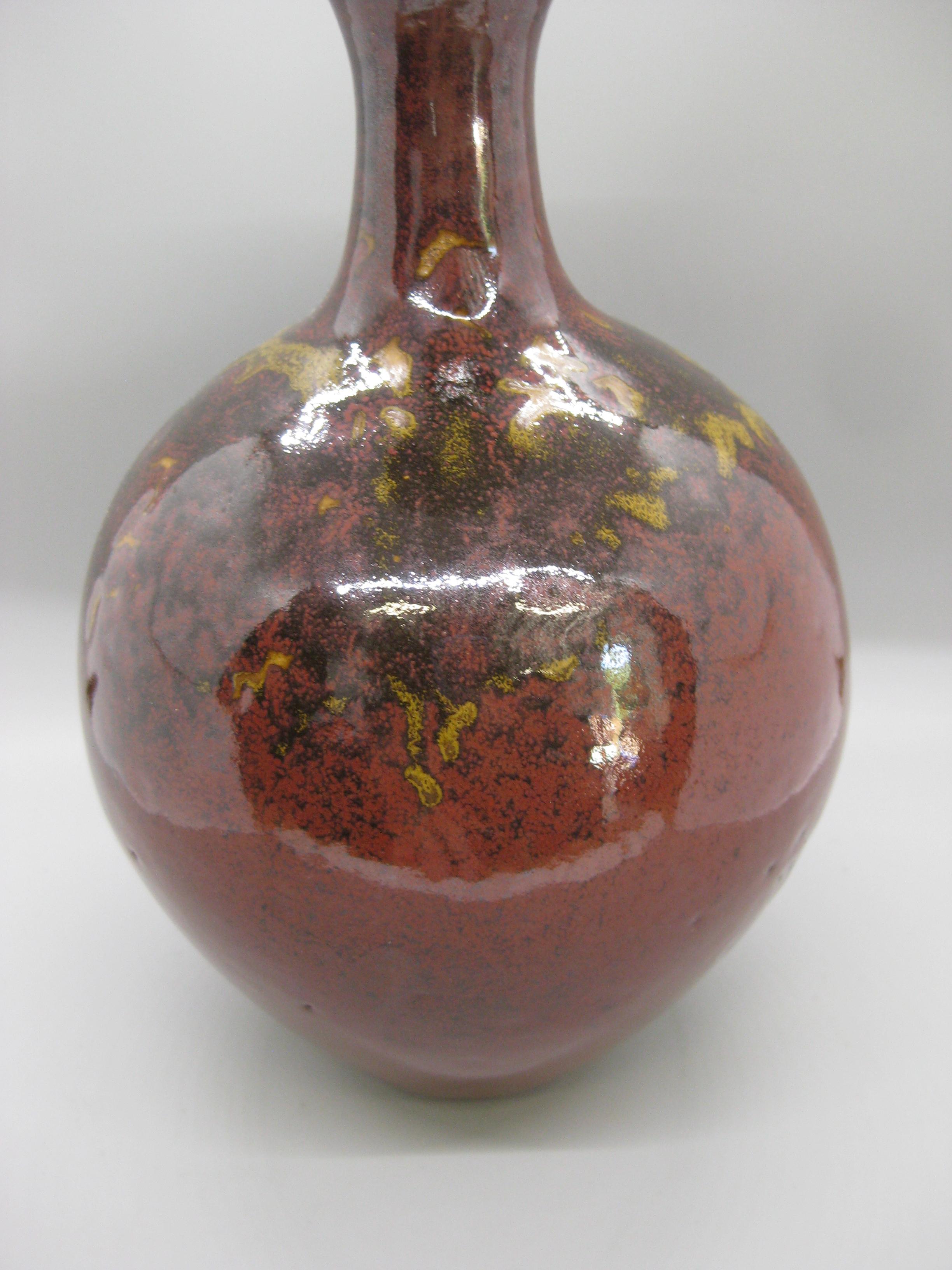 Nordamericano Martha Longenecker San Diego California Studio Pottery Vaso con smalto salino in vendita