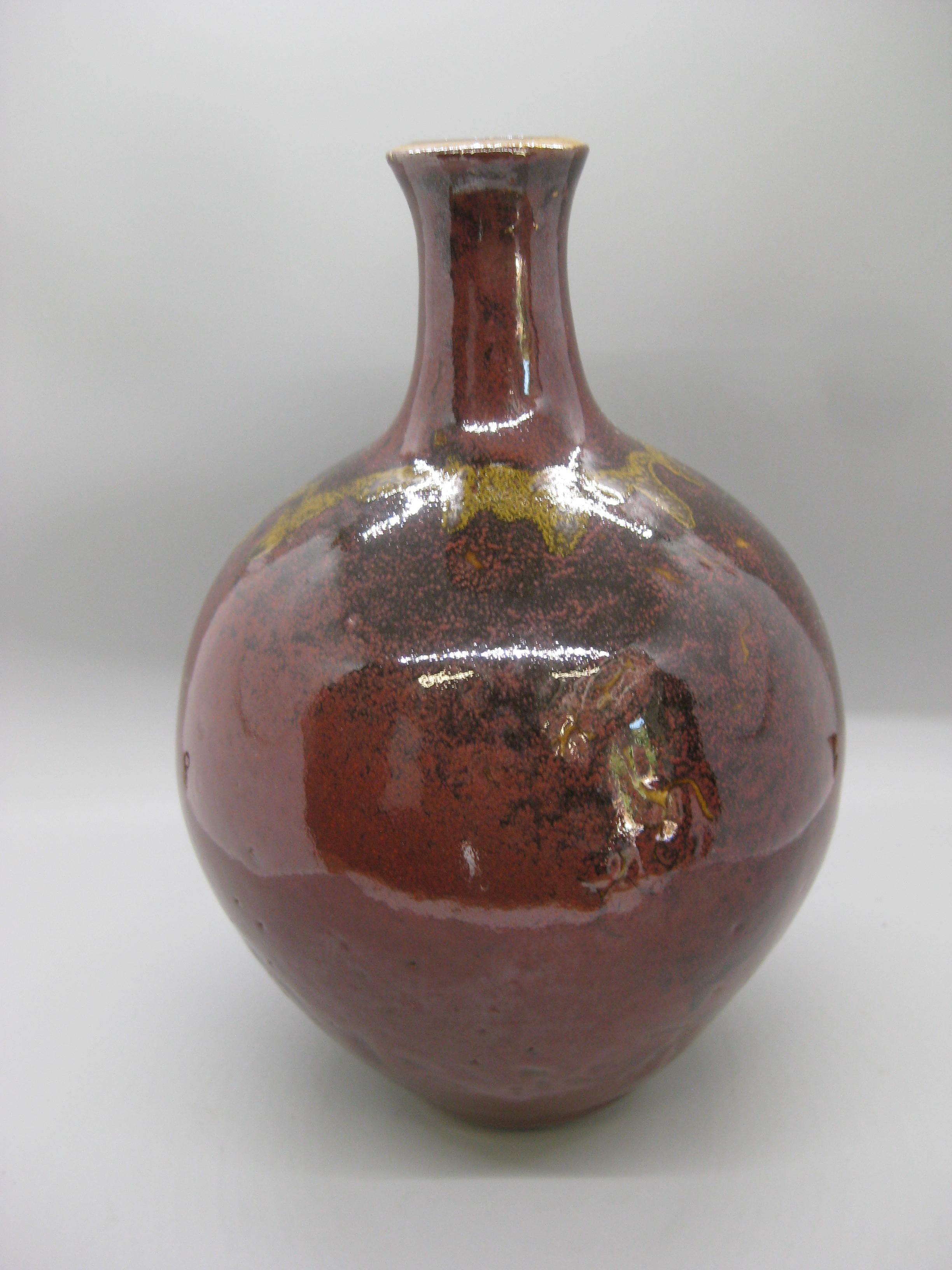 Martha Longenecker San Diego California Studio Pottery Vaso con smalto salino in vendita 1