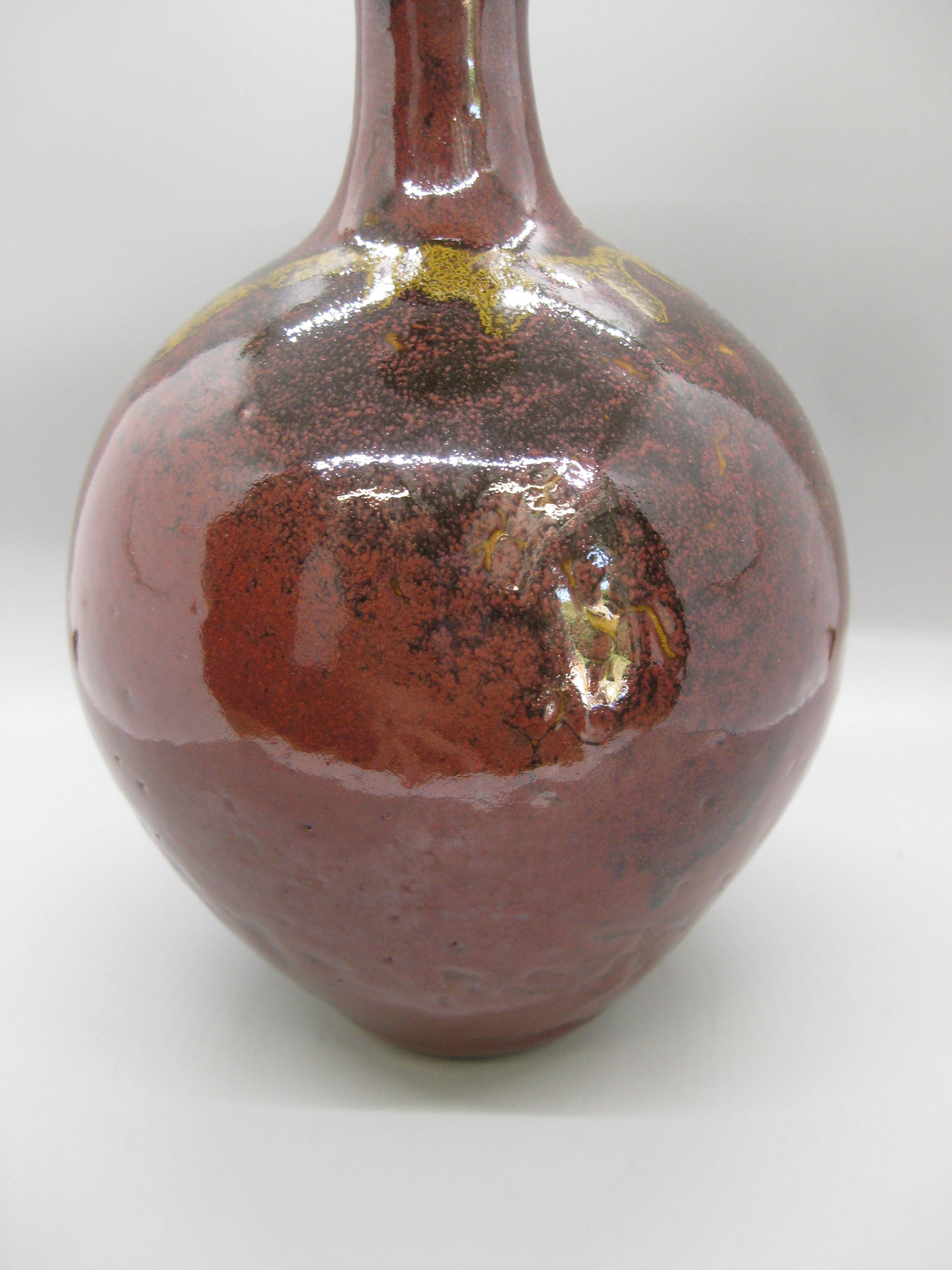 Martha Longenecker San Diego California Studio Pottery Vaso con smalto salino in vendita 3