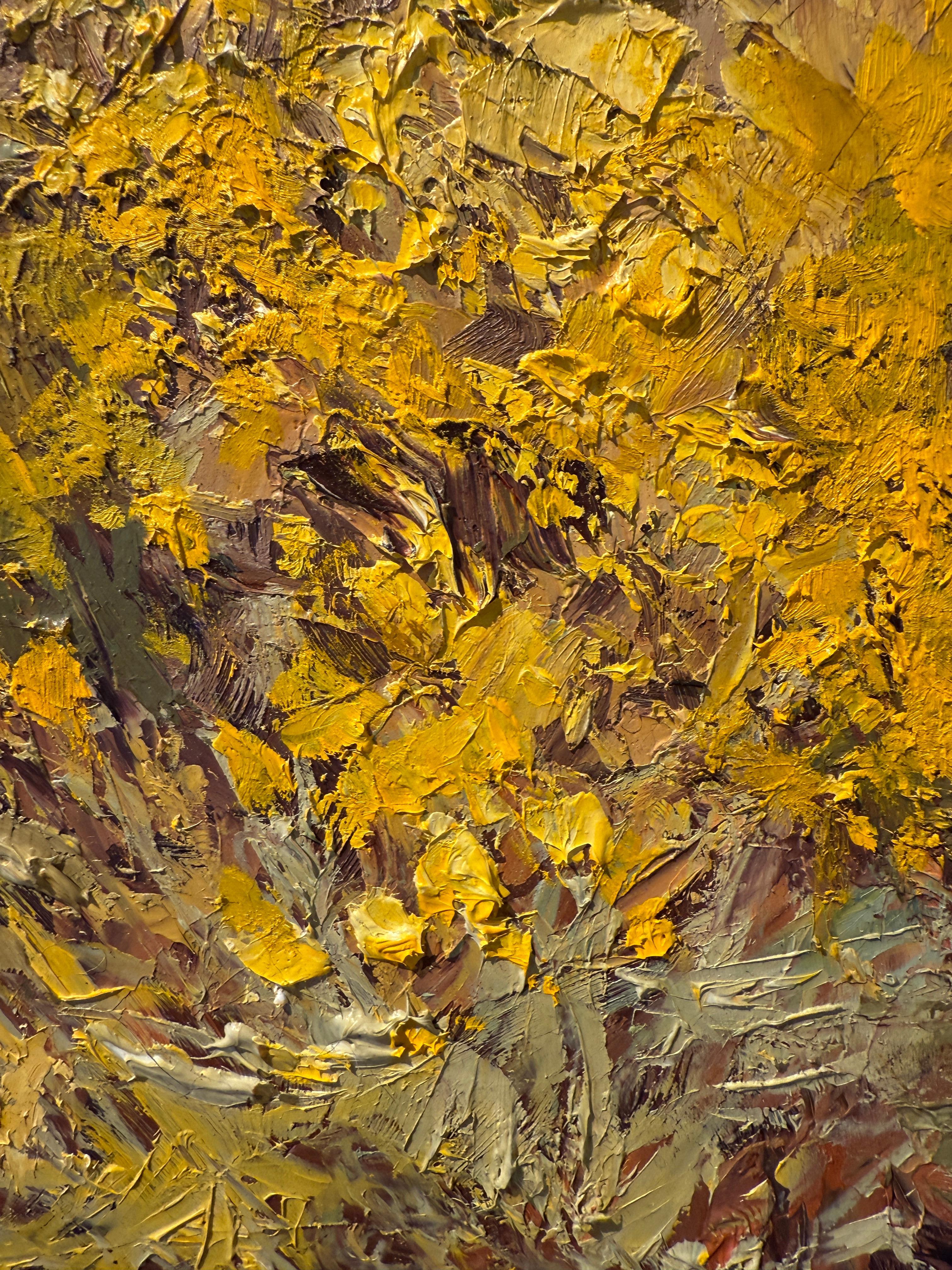 Abiquiu Chamisa - Landscape Painting Marrón de Martha Mans
