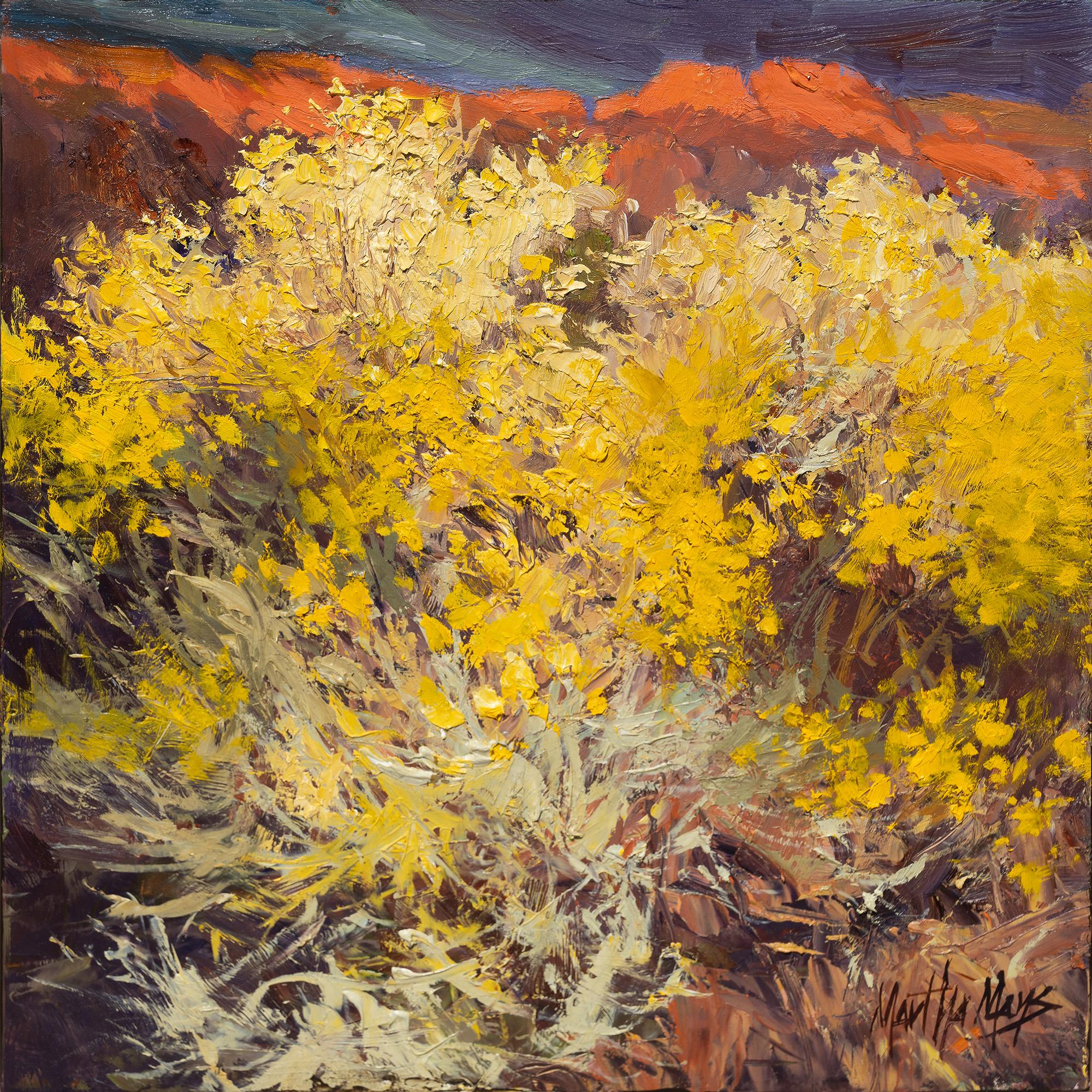 Landscape Painting de Martha Mans - Abiquiu Chamisa