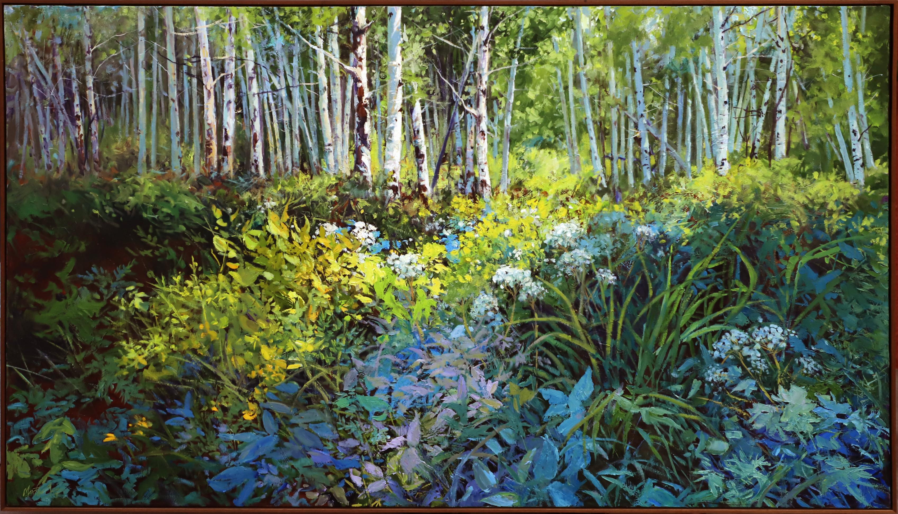 Aspen Sun Patterns - Painting by Martha Mans
